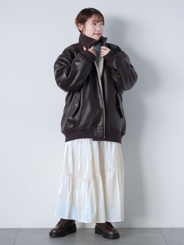 エコレザーボアリバーシブルジャケット（アウター/ブルゾン）【セール