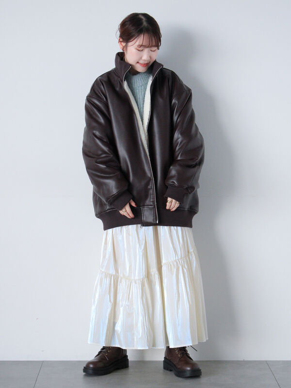 エコレザーボアリバーシブルジャケット（アウター/ブルゾン）【セール