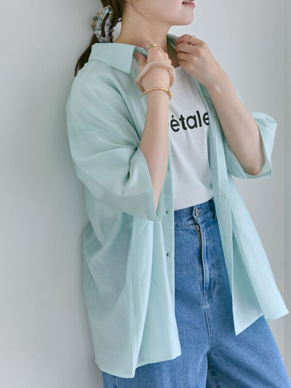 ◎シアー半袖シャツ（トップス/シャツ・ブラウス）【セール】｜ehka