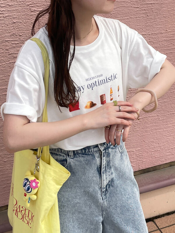 フードプリントTシャツ（トップス/Tシャツ）【セール】｜ehka sopo