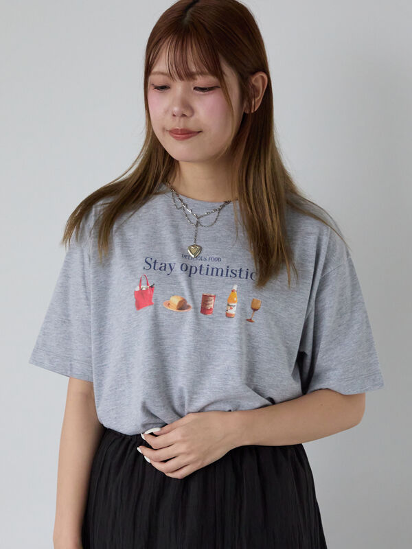 フードプリントTシャツ（トップス/Tシャツ）【セール】｜ehka sopo
