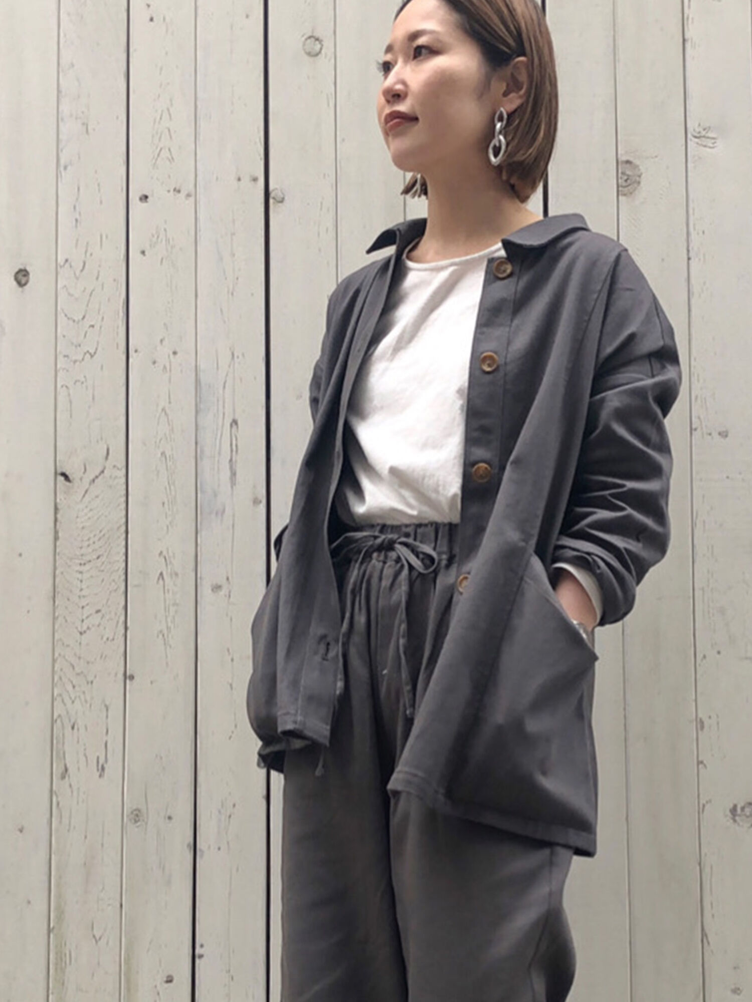 カツラギbigシルエットジャケット アウター Samansa Mos2 Blue サマンサモスモス ブルー のアウトレット Outlet 公式通販