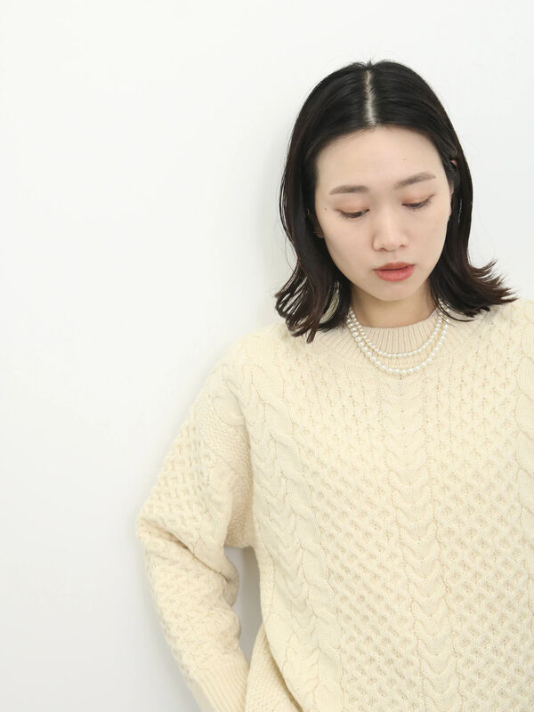 美品☆ケーブルニットトップス☆120 （GOODPRICE】ケーブルニットプル 