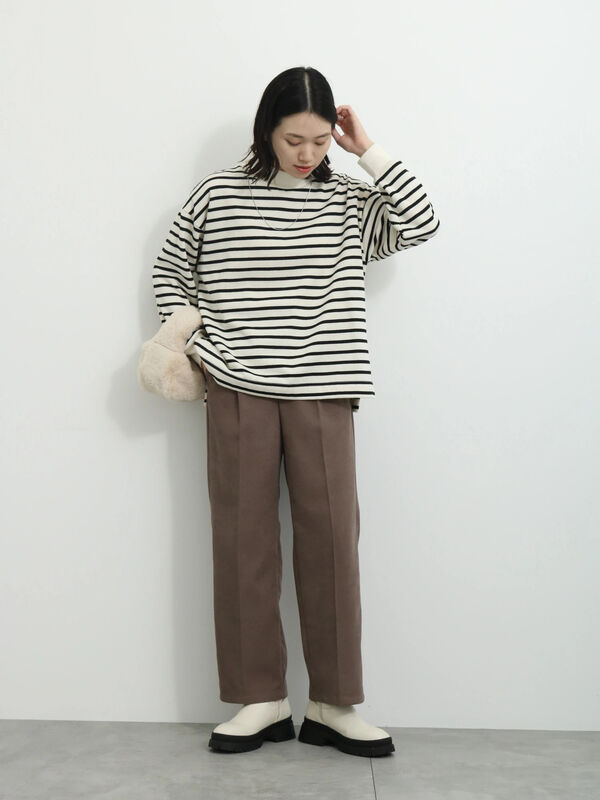 サイドベルトタックパンツ（ボトムス/パンツ）【セール】｜Samansa