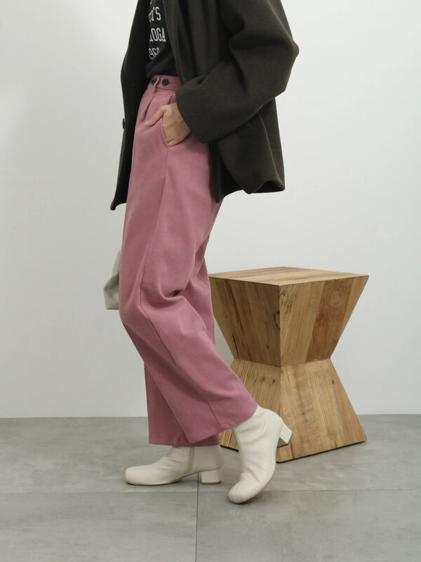 サイドベルトタックパンツ（ボトムス/パンツ）【セール】｜Samansa