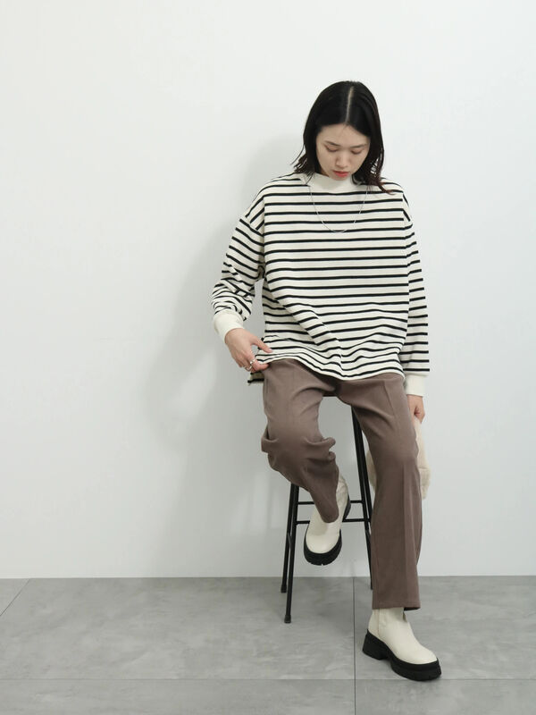 サイドベルトタックパンツ（ボトムス/パンツ）【セール】｜Samansa