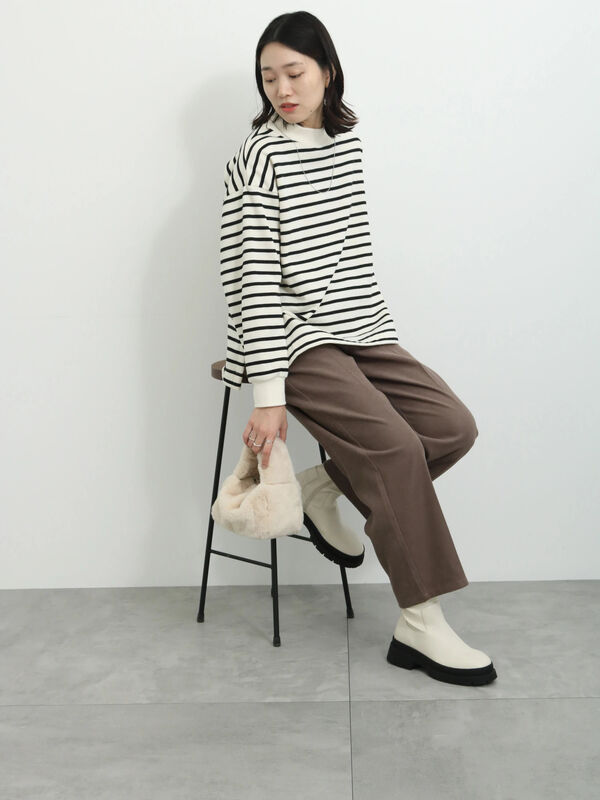 サイドベルトタックパンツ（ボトムス/パンツ）【セール】｜Samansa