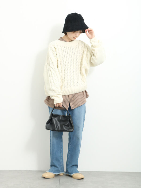 マットモールケーブルニットプルオーバー（トップス/ニット