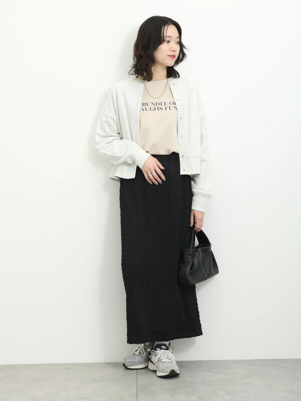 前後2WAY裏毛ドットボタンカーディガン（トップス/カーディガン