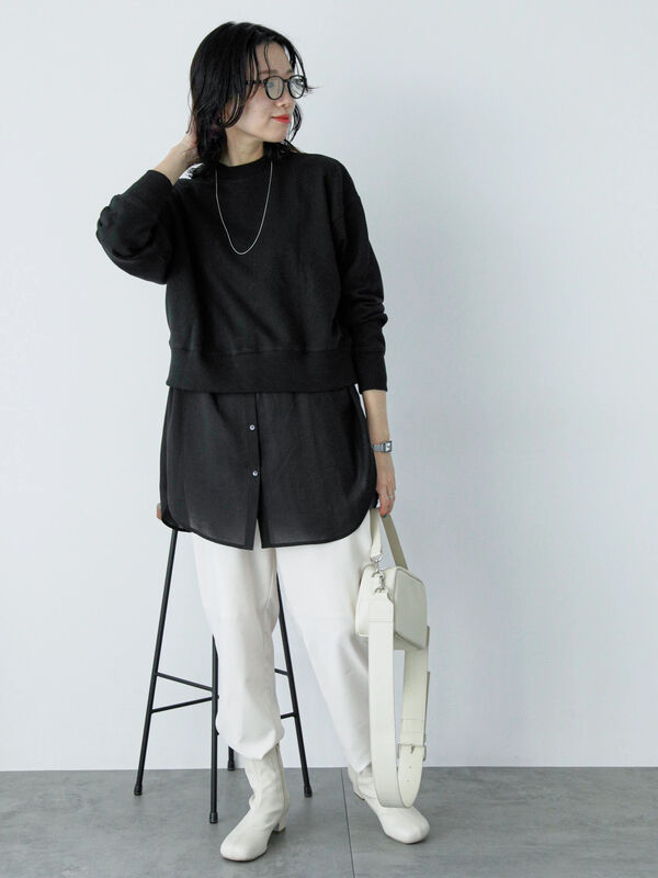 前後2WAY裏毛ドットボタンカーディガン（トップス/カーディガン