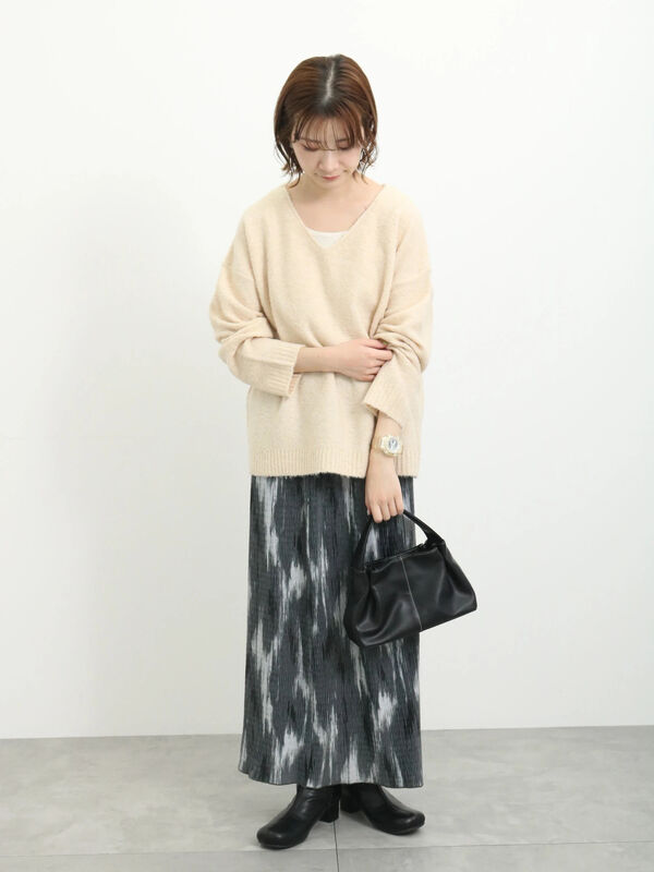 ベロアニュアンス柄ナロースカート（ボトムス/スカート）【セール