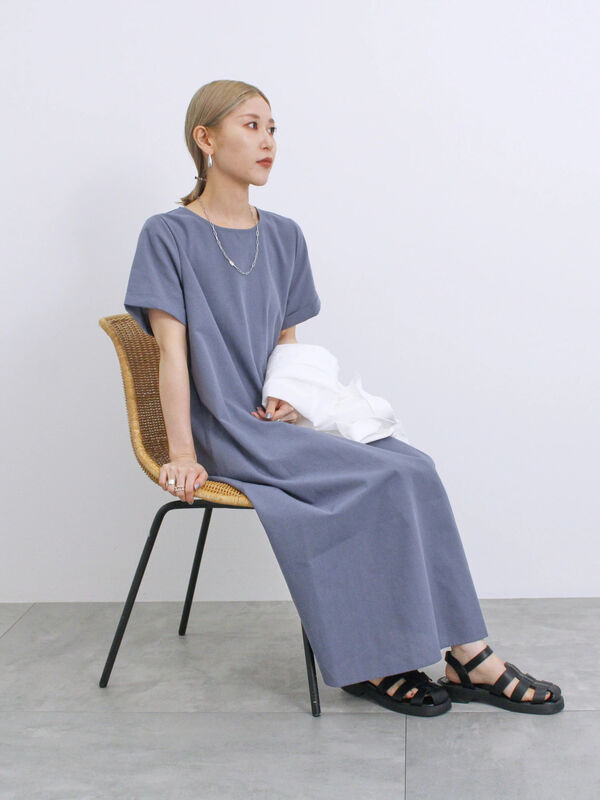 イージーケア】リネン混マキシフレアワンピース（ワンピース