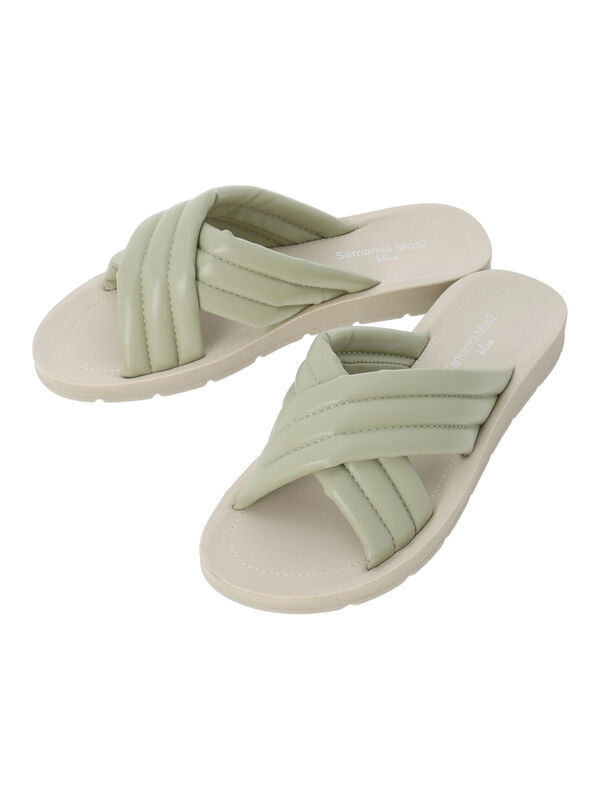 ふっくらクッション】パテッドクロスサンダル（シューズ/ドレス