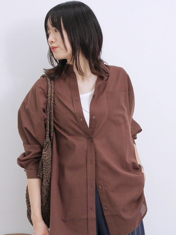 イージーケア】リネン混シャツチュニック（トップス/シャツ・ブラウス