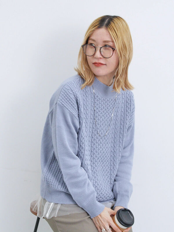 マシンウォッシャブル】ケーブルニットプルオーバー（トップス/ニット