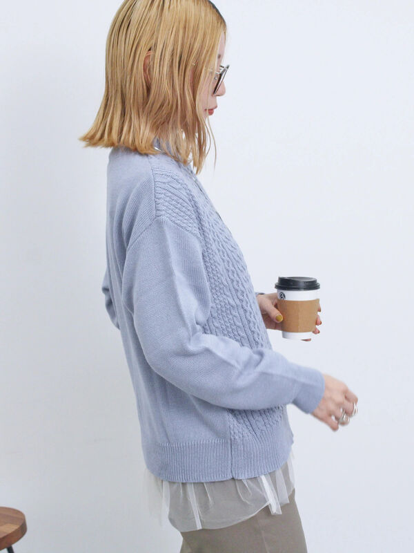 マシンウォッシャブル】ケーブルニットプルオーバー（トップス/ニット