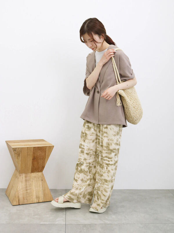 Koko0302さま INAM2565GFD (パンツ) DOUBLE GAUZE FLOWER PRINT GATHERED EASY