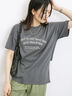 ロゴプリントチュニックTシャツ（チャコールグレー）｜Samansa Mos2 blue（サマンサモスモス ブルー）通販