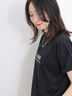 【USAコットン】フォトプリントチュニックTシャツ（オフホワイト/ブラック/パープル）｜Samansa Mos2 blue（サマンサモスモス ブルー）通販