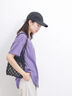【USAコットン】フォトプリントチュニックTシャツ（オフホワイト/ブラック/パープル）｜Samansa Mos2 blue（サマンサモスモス ブルー）通販
