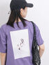 【USAコットン】フォトプリントチュニックTシャツ（オフホワイト/ブラック/パープル）｜Samansa Mos2 blue（サマンサモスモス ブルー）通販