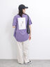 【USAコットン】フォトプリントチュニックTシャツ（オフホワイト/ブラック/パープル）｜Samansa Mos2 blue（サマンサモスモス ブルー）通販