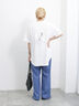 【USAコットン】フォトプリントチュニックTシャツ（オフホワイト/ブラック/パープル）｜Samansa Mos2 blue（サマンサモスモス ブルー）通販