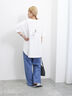 【USAコットン】フォトプリントチュニックTシャツ（オフホワイト/ブラック/パープル）｜Samansa Mos2 blue（サマンサモスモス ブルー）通販