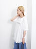【USAコットン】フォトプリントチュニックTシャツ（オフホワイト/ブラック/パープル）｜Samansa Mos2 blue（サマンサモスモス ブルー）通販