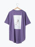 【USAコットン】フォトプリントチュニックTシャツ（オフホワイト/ブラック/パープル）｜Samansa Mos2 blue（サマンサモスモス ブルー）通販