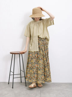 ツイルストレッチ サボテンカモドットプリントスカート 01909135-bk.jpg?crop=center&