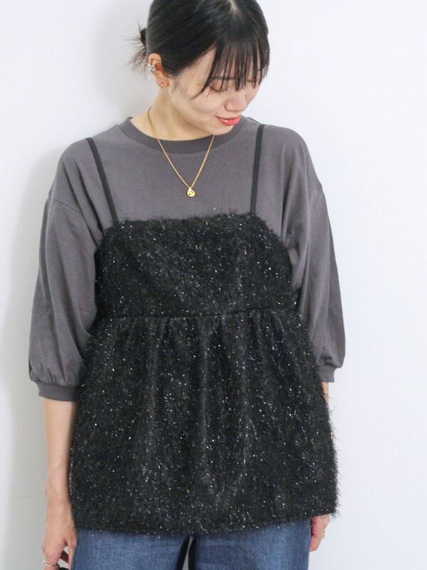 ラメフェザーキャミビスチェ（トップス/シャツ・ブラウス）【セール