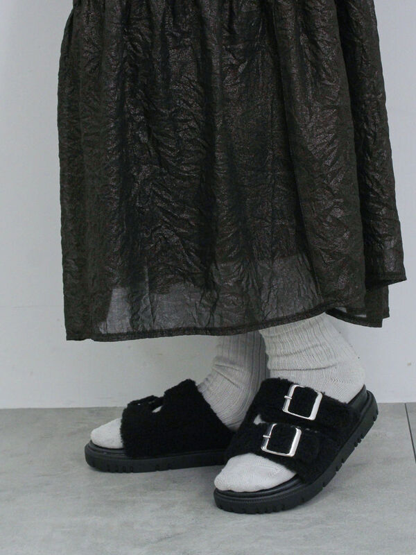 人気♡モスキーノ【S相当】カラフルボタンモチーフ アンサンブル レーヨン混 Disney】ミッキー&フレンズ/ボアサンダル（シューズ/ドレス