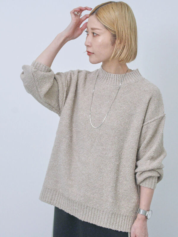 ラメ入りブークレヤーンプルオーバー（トップス/ニット・セーター