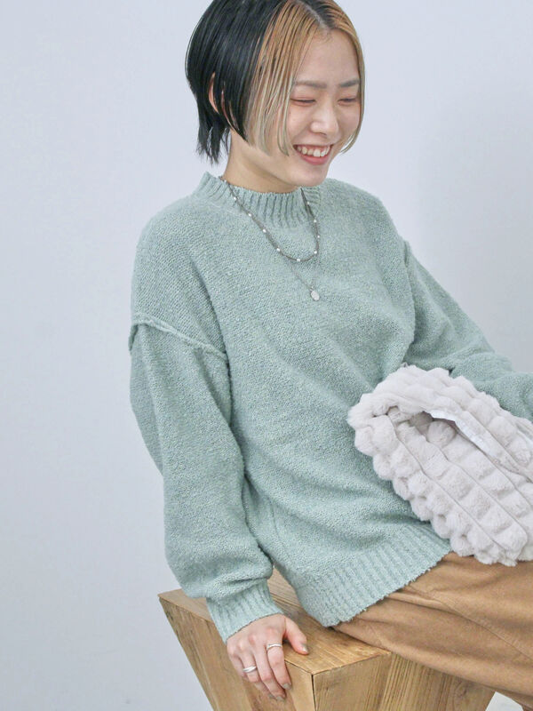 ラメ入りブークレヤーンプルオーバー（トップス/ニット・セーター