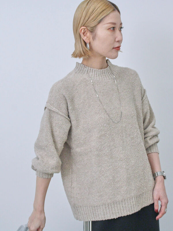 ラメ入りブークレヤーンプルオーバー（トップス/ニット・セーター