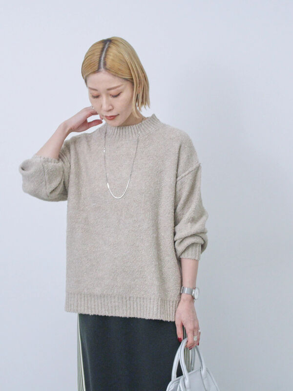 ラメ入りブークレヤーンプルオーバー（トップス/ニット・セーター