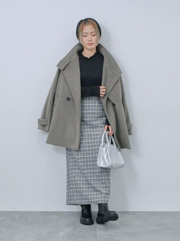 ツイードチェックタイトスカート（ボトムス/スカート）【セール