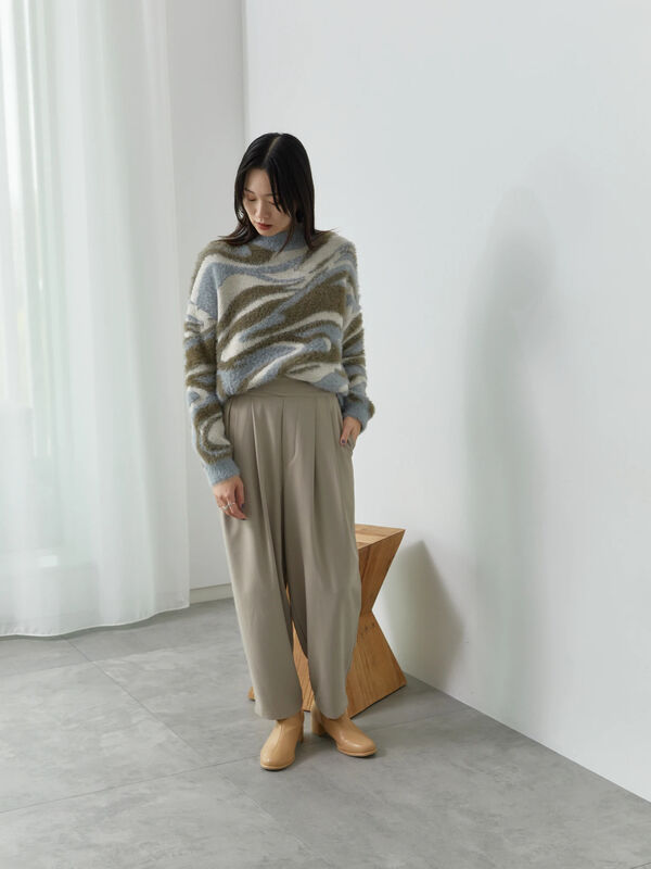 マーブル柄フェザーヤーンニットプルオーバー（トップス/ニット