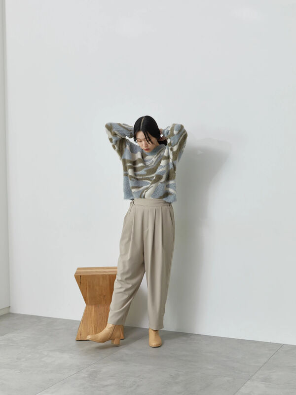 マーブル柄フェザーヤーンニットプルオーバー（トップス/ニット