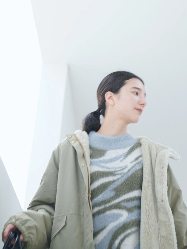 マーブル柄フェザーヤーンニットプルオーバー（トップス/ニット