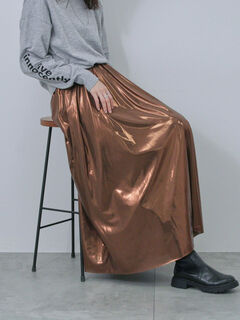 プリーツ ロングスカート ブラウン Mサイズ 楽天市場】サイドプリーツ スカート ラップ風 プリーツスカート