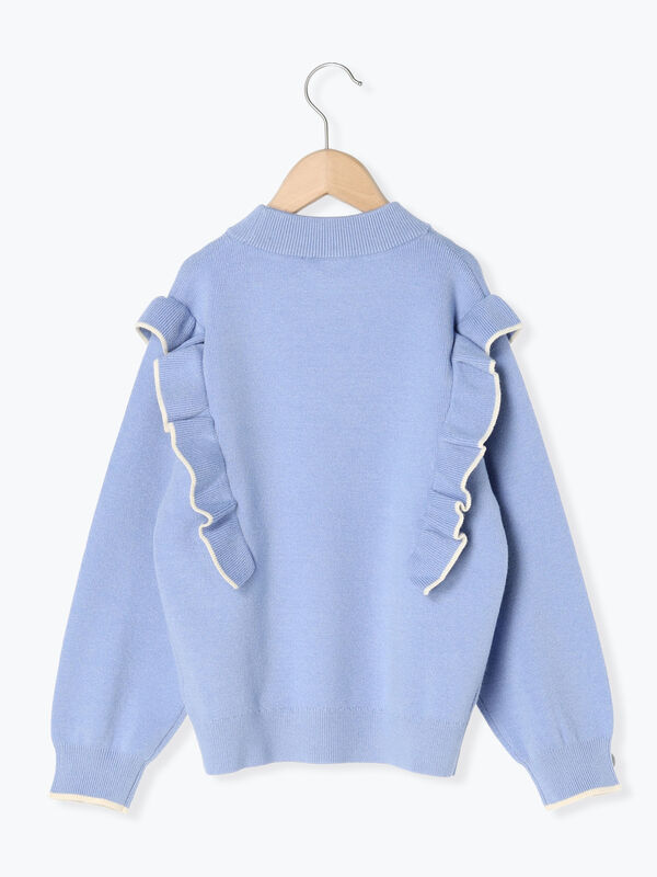 配色フリルニットプルオーバー（トップス/ニット・セーター）【セール