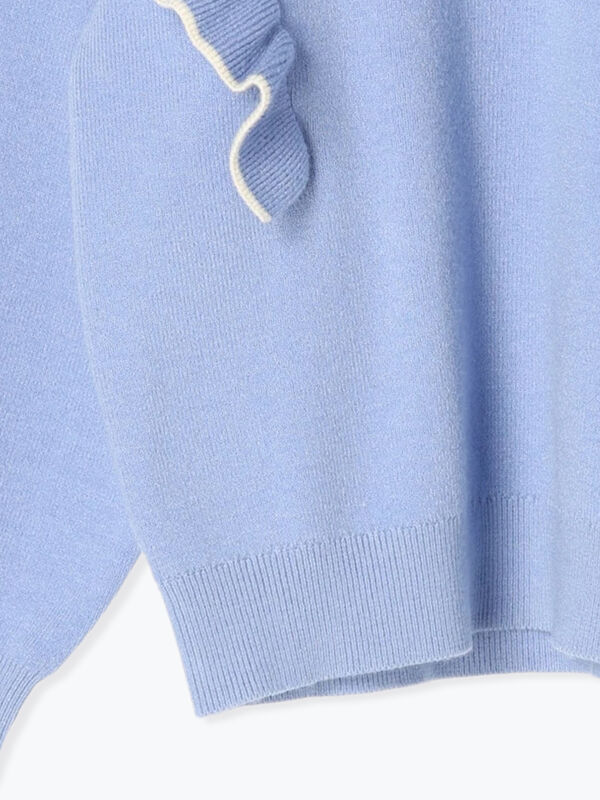 配色フリルニットプルオーバー（トップス/ニット・セーター）【セール