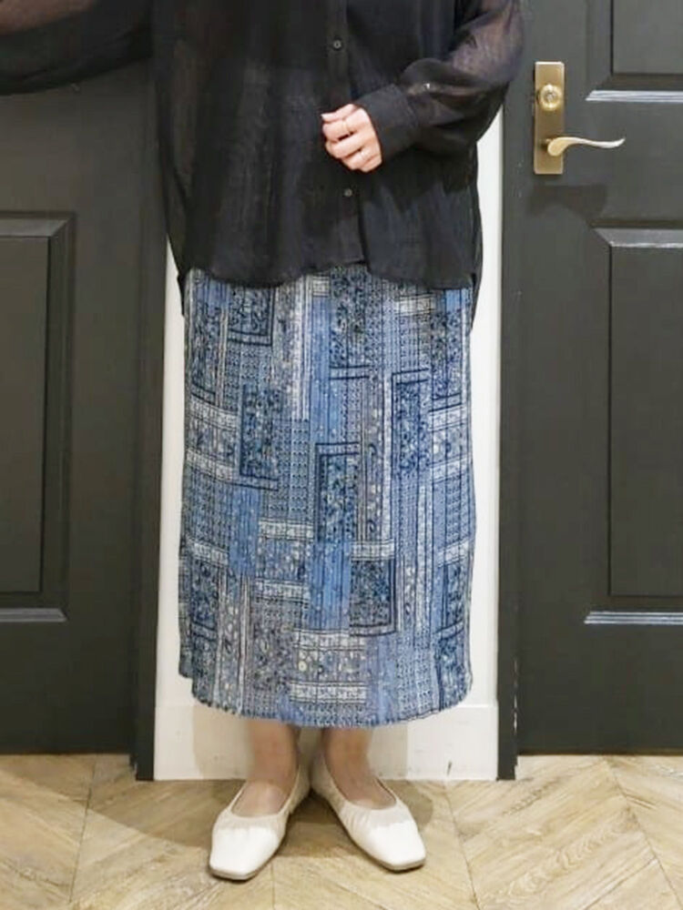 大人女性の Melan Cleuge メランクルージュ プリーツ スカート ウエストゴム