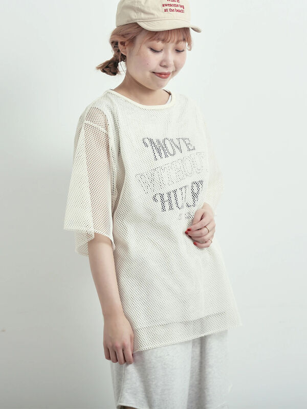 メッシュTシャツ&プリントノースリーブSET（トップス/Tシャツ