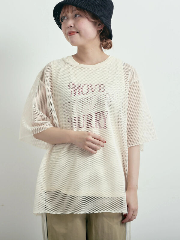 メッシュTシャツ&プリントノースリーブSET（トップス/Tシャツ
