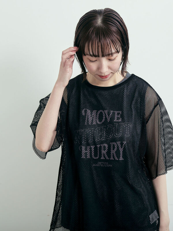 メッシュTシャツ&プリントノースリーブSET（トップス/Tシャツ